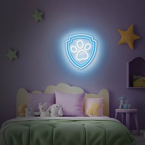 Hanging neon LED Paw Patrol on plexiglass - Paw OW-130246