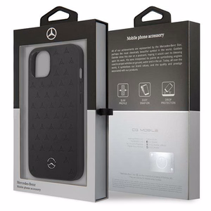 Mercedes Leather Stars Pattern чехол для iPhone 13 mini - чёрный