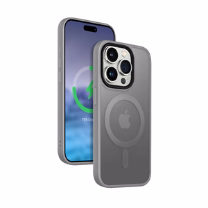 Crong Hybrid Frost MAG Cover vāciņš ierīcei iPhone 15 Pro, saderīgs ar MagSafe, pelēks