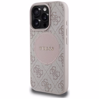 Guess 4G Circle Classic Logo MagSafe iPhone 16 Pro apvalks - rozā