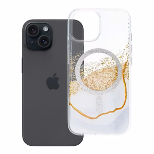 Ar MagSafe saderīgs Golden maciņš iPhone 15, balts