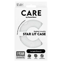 CARE by PanzerGlass Flagship Star Lit viedtālruņa apvalks iPhone 16 6.1" balts Magnētiskais 1341