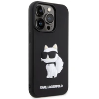 Karl Lagerfeld KLHCP14X3DRKHNK iPhone 14 Pro Max 6.7" melns/melns cietais viedtālruņa apvalks Rubber Choupette 3D