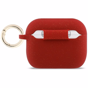 Guess Silikona Glitter Ring Maciņš for AirPods Pro 3 - sarkans and Glitter