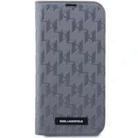 Karl Lagerfeld KLBKP14XSAKLHPG iPhone 14 Pro Max 6.7" Viedtālruņa apvalks sudraba sudraba Saffiano Monogrāms