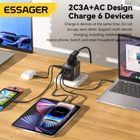 Lādētājs Essager "Travel Global 1" Melns 35W (2xPD / 3xQC3.0) (EU / US / UK)