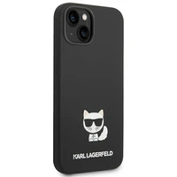 Karl Lagerfeld KLHCP14MSLCTBK iPhone 14 Plus 6.7 "cietais apvalks melns / melns Silikona Choupette Ķermenis