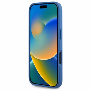 Guess GUHMP16SP4ROPEMCB iPhone 16 6.1" zils/zils cietais apvalks 4G Ziedu Druka Magnētiskais