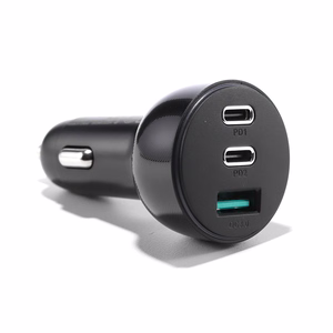 Joyroom automašīnas lādētājs 70W ar 3 pieslēgvietām: USB, 2 x USB-C melns (JR-CL26)