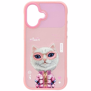 Nimmy Cool&Cute 2.0 Kaķa apvalks viedtālrunim iPhone 17 - rozā