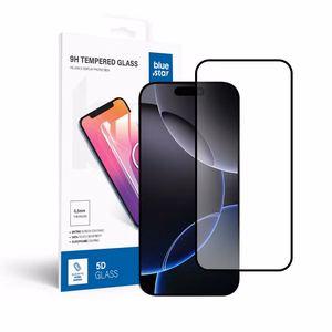 Aizsargstikls Blue Star - APP IPHONE 16 Pro / 17 / 17 Pro 5D pilna pārklājuma - melns