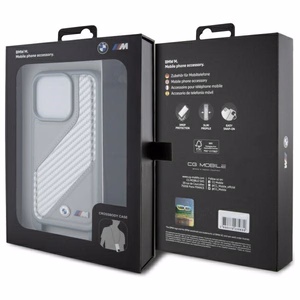 BMW M Edition Carbon Stripe & Strap iPhone 16 Pro Case - Gray