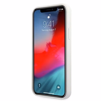 Guess GUHCP12SLSLMGWH iPhone 12 mini 5.4" balts/balts cietais apvalks Metal Logo Script