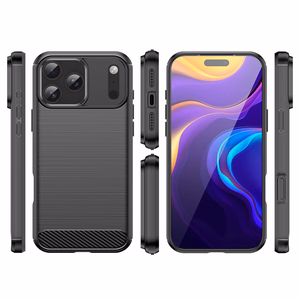 Carbon viedtālruņa apvalks iPhone 17 Pro - melns