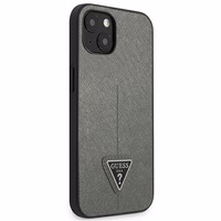 Guess SaffianoTriangle Logotips viedtālruņa apvalks iPhone 13 / 14 / 15 6.1" - sudraba