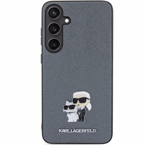 Karl Lagerfeld KLHCS24MPSAKCMPG S24+ S926 cietais apvalks pelēks/pelēks Saffiano Karl & Choupette Metal Pin