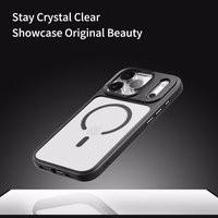 Rock Guard sērijas magnētiskais viedtālruņa apvalks Iphone 17 Pro caurspīdīgs-melns