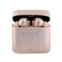 Guess GUTWSSU20ALEGP TWS Bluetooth austiņas + dokstacija rozā zelts/rozā zelts drukāts logotips