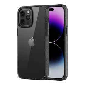 Rock Crystal Shield sērijas viedtālruņa apvalks Iphone 14 Pro caurspīdīgs-melns