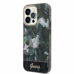 Guess GUHCP14LHGJGHA iPhone 14 Pro 6.1" zaļš/zaļš cietais apvalks Jungle Collection