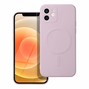 Чехол для iPhone 12 силиконовый Mag Cover совместимый с MagSafe розовый