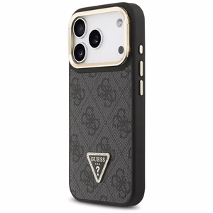 Guess 4G PU Triangle Logo & Stand Camera Magsafe чехол iPhone 17 Pro - черный