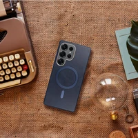 GENTLEMAN MAG COVER Viedtālruņa apvalks, saderīgs ar MagSafe, Samsung S25 tumši zils