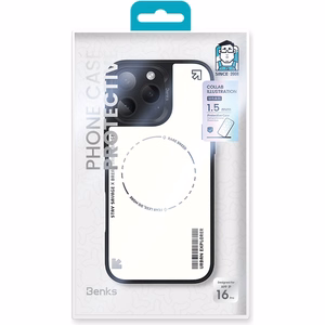 Benks Dynamic Minimalist viedtālruņa apvalks Iphone 16 Pro Max balts