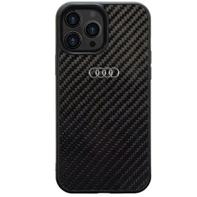 Audi Oglekļa šķiedras iPhone 13 Pro Max 6.7" melns/melns cietais apvalks AU-TPUPCIP13PM-R8/D2-BK