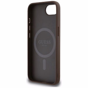 Guess 4G Ring Classic Logo Magnētiskais viedtālruņa apvalks iPhone 16e - brūns