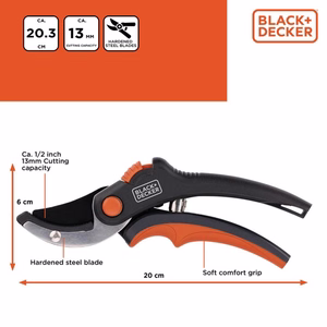 BLACK+DECKER sekators ar šķērveida asmeņiem, 20,3 cm