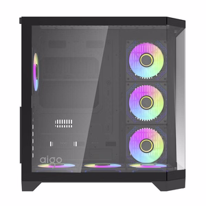Darflash FT418 PRO datora korpuss + 7 aRGB ventilatori (melns)