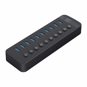 Orico CT2U3-10AB 10x USB-A 3.0 centrmezgls ar slēdžiem - melns