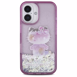 Hello Kitty Liquid Glitter 50. gadadienas ballītes viedtālruņa apvalks iPhone 16 - violets