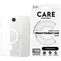 CARE by PanzerGlass Flagmanis Urban Combat Balta Magnētiskais iPhone 16e viedtālruņa apvalks - caurspīdīgs