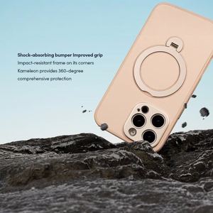 Moshi Kameleon MagSafe vāciņš ierīcei iPhone 16 Pro Max, ar statīva funkciju, “Shell Pink” krāsā