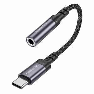 Borofone Adapteris BV24 Graceful - C tipa savienotājs ar 3,5 mm jack ligzdu - pelēks