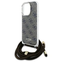 Guess Crossbody Cord 4G Print viedtālruņa apvalks iPhone 16 Pro Max - brūns
