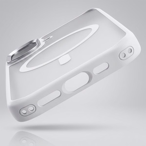 Liavec Cloudy maciņš ar metāla kameras rāmi priekš Iphone 17 balts (kameras vadības poga)