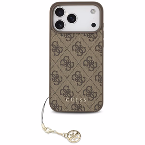 Guess 4G Charms Collection MagSafe чехол для iPhone 17 Pro Max - коричневый