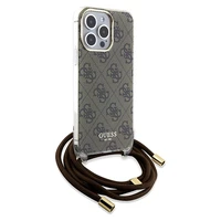 Guess Crossbody Cord 4G Print viedtālruņa apvalks iPhone 15 Pro Max - brūns