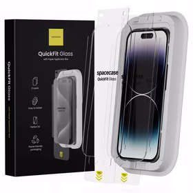 Spacecase Rūdīts stikls QuickFit Glass iPhone 14 Pro