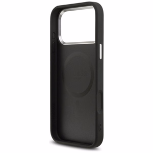 Guess Graudains Trīsstūra logotips Magnētiskais apvalks viedtālrunim iPhone 17 Pro Max - melns