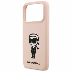 KARL LAGERFELD viedtālruņa apvalks IPHONE 17 Pro Max ar MagSafe saderīgs (silikona ar KL zīmējumu un logotipu) - rozā