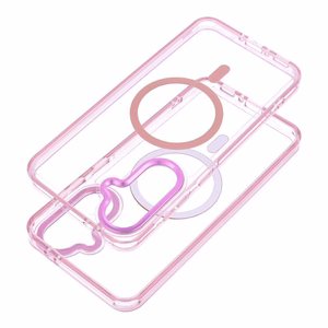 Maciņš Samsung A27 Frame Clear Hybrid Mag Cover, saderīgs ar MagSafe, pūderrozā
