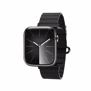 Crong Eclipse magnētiska ekoādas siksniņa Apple Watch 44 / 45 / 46 / 49 mm, melna
