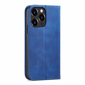 Magnētiskais greznais viedtālruņa apvalks iPhone 14 Plus ar atlokāmu vāku, maku un statīvu, zila
