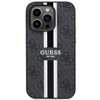 Guess GUHMP14LP4RPSK iPhone 14 Pro 6.1" melns/melns cietais apvalks 4G Printed Stripes MagSafe