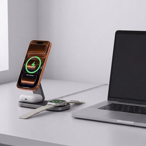 Tech-Protect A52 MagSafe Qi2.2 25 W bezvadu uzlādes stacija 3 ierīcēm – melna