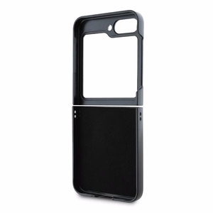 DKNY Viedtālruņa apvalks Samsung Galaxy Z Flip6 ar ādas un metāla dizainu Stack Logo – melns